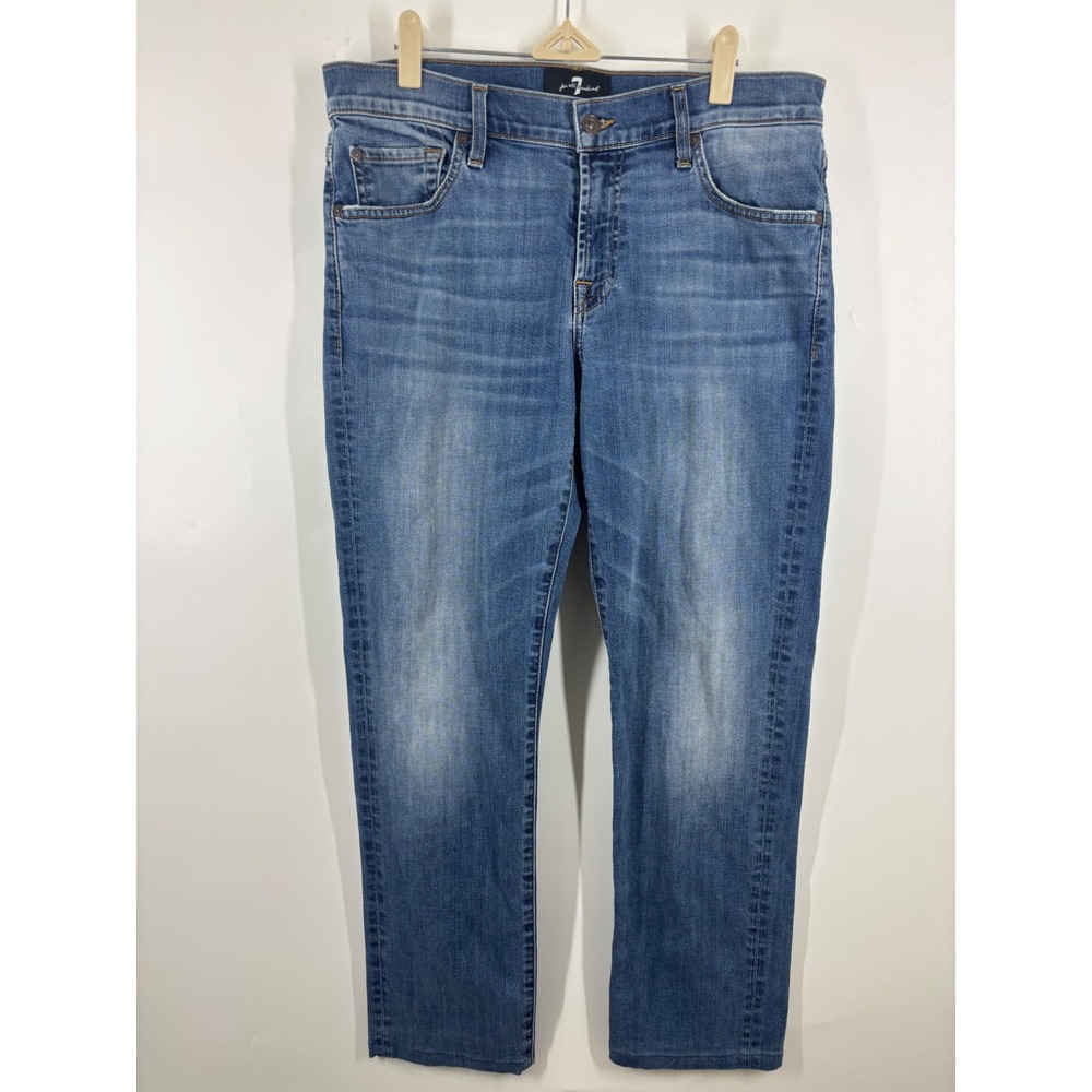 7 For All Mankind Mens Straight Leg Jeans Medium Wash Denim Size 33